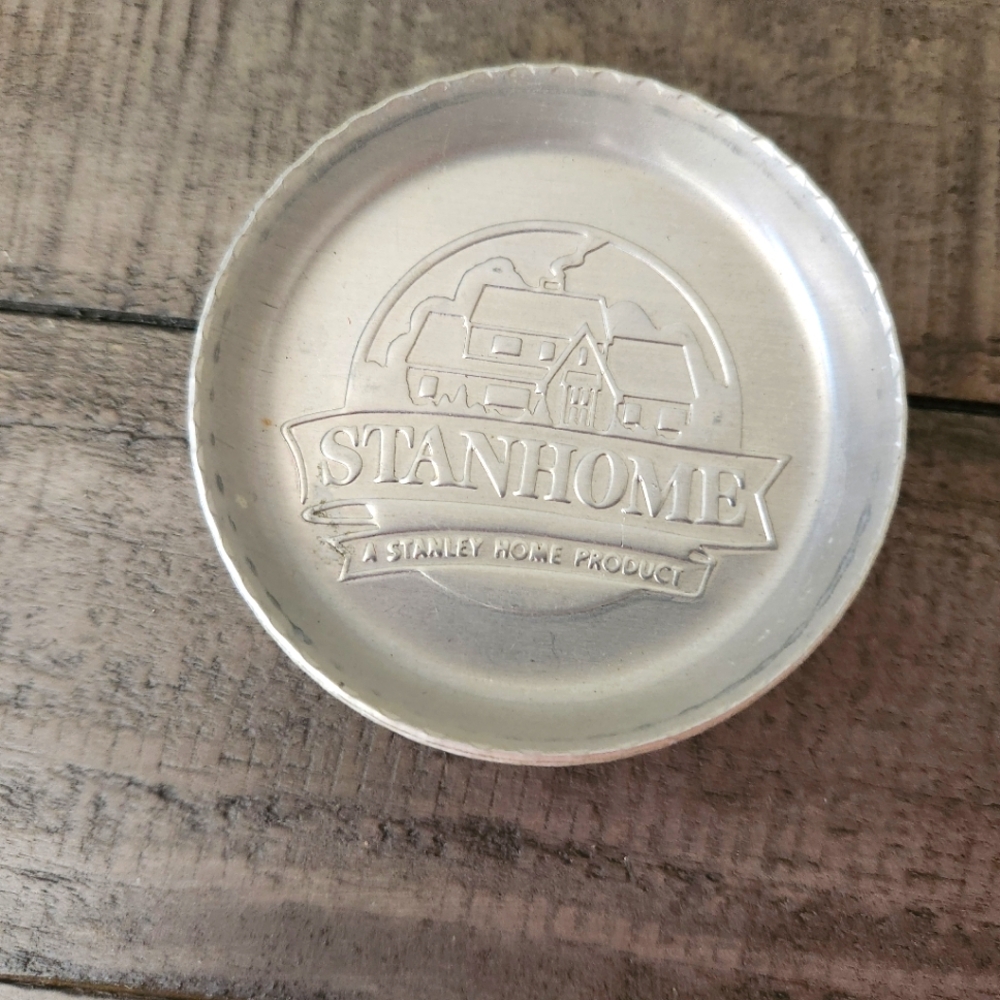 7 vintage advertising coasters,  Aluminum / Metal, Stanley Home Product
